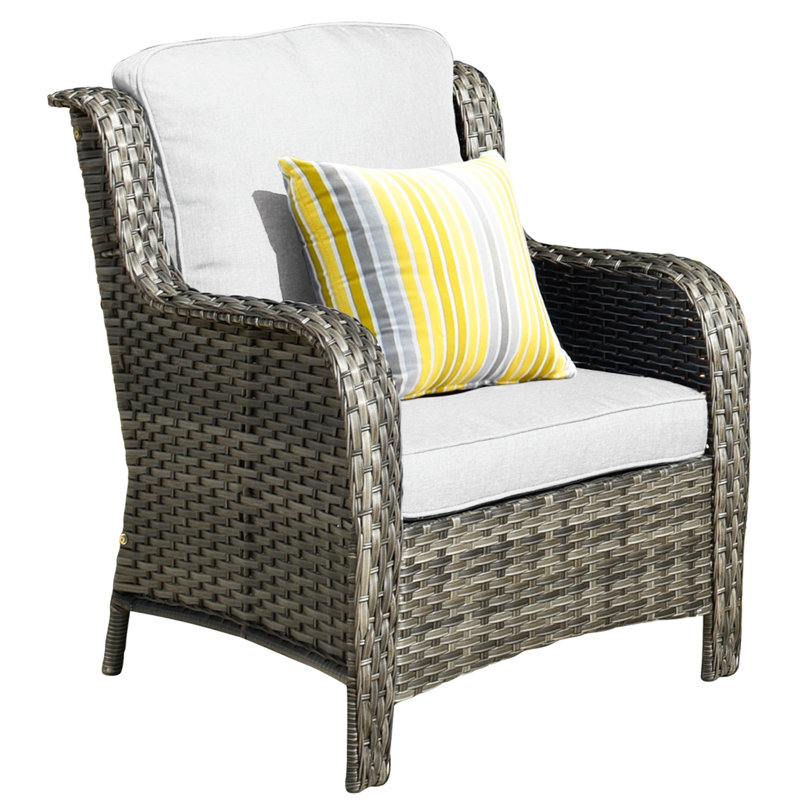 Chaise de patio avec coussins Peridot, Gris