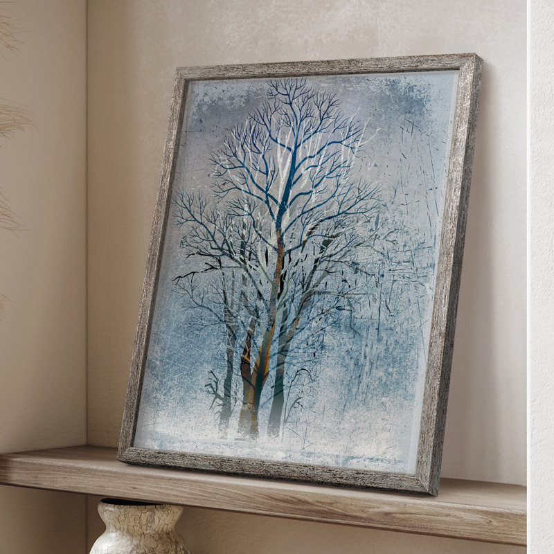 Silver Tree I Framed Print - Solid Wood, 15" H x 12" W