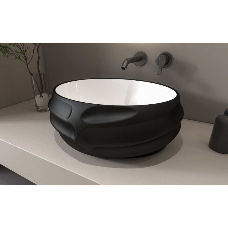 Blue Elephant 533.4mm L x 457.2mm W Matte Black Oval Sink