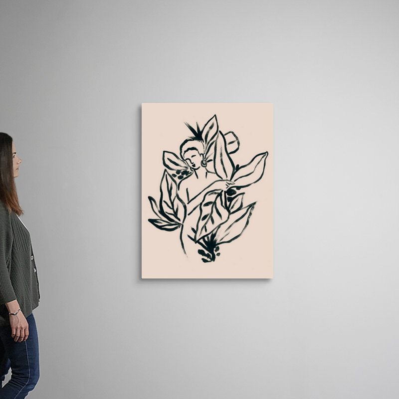 Foliage figure II, art mural sur toile, Toile tendue, H 40 po x l 30 po