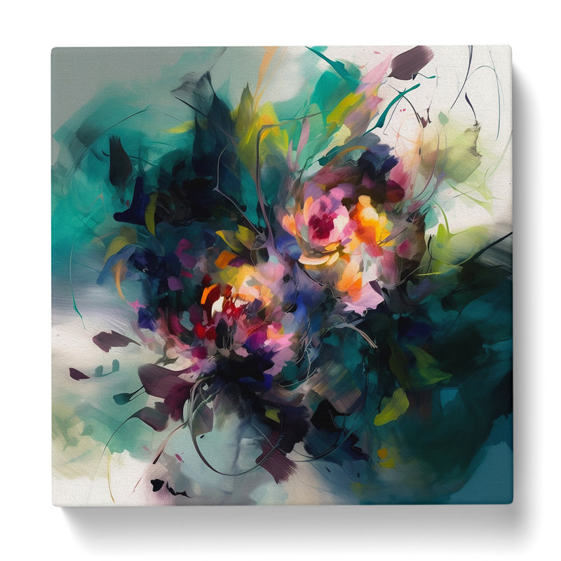 Floral Gestural Art No.5 - Wrapped Canvas, 50cm H x 50cm W x 3cm D