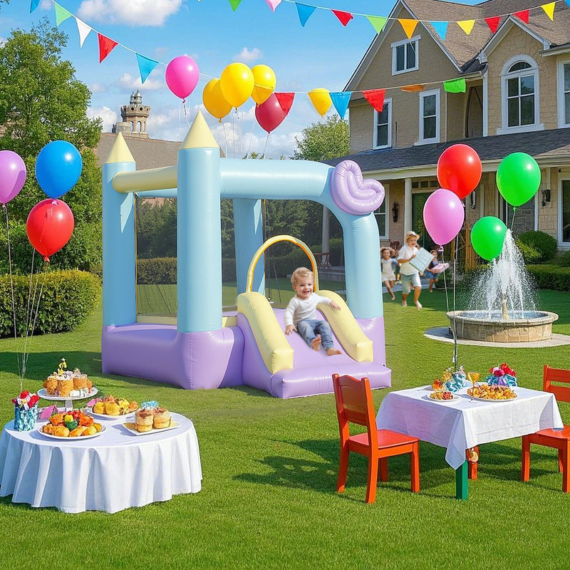 Inflatable Bounce House with Blower, Bouncy Castle with Slide