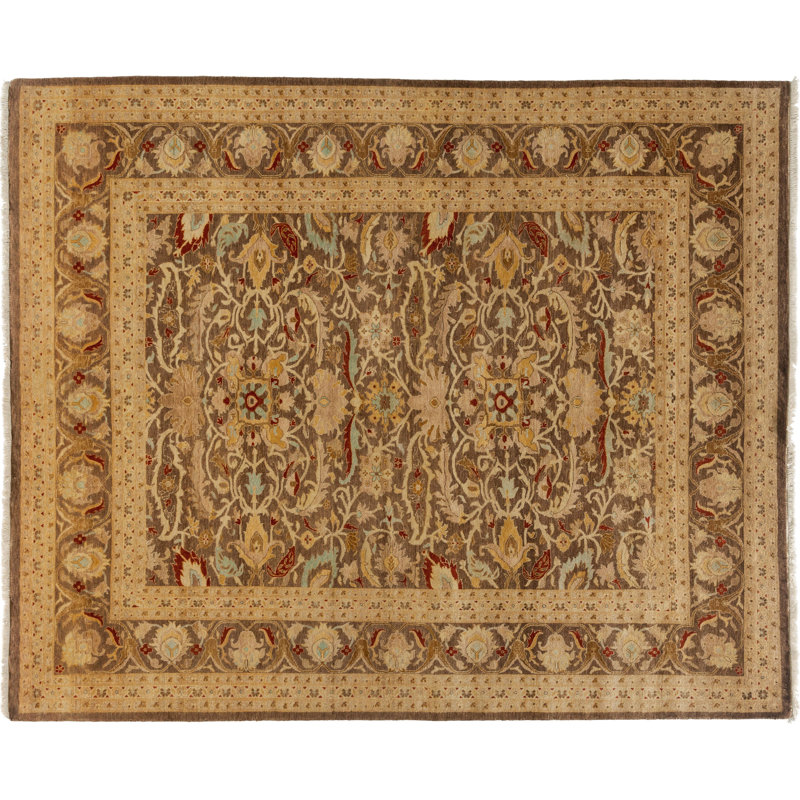 Tapis brun noué à la main One-of-a-Kind
