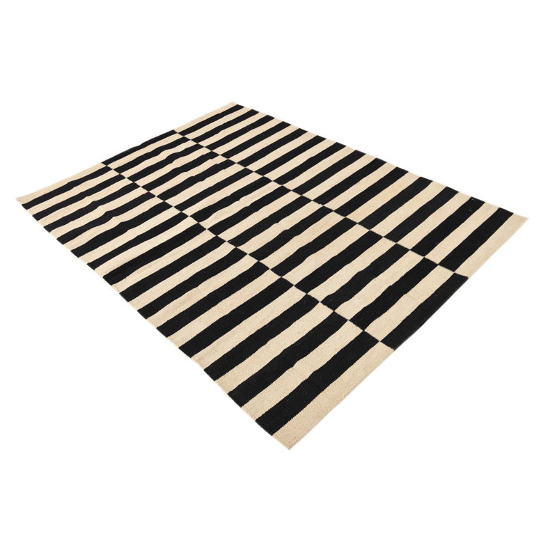 Tapis noir et blanc Ousley