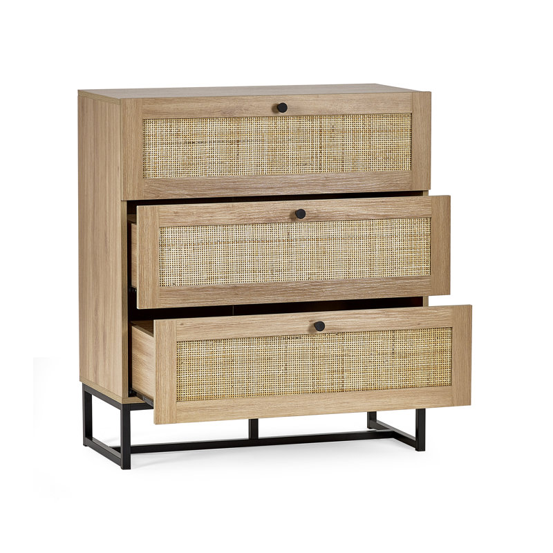 Reese 80cm W 3 - Drawer Chest of Drawers, Oak