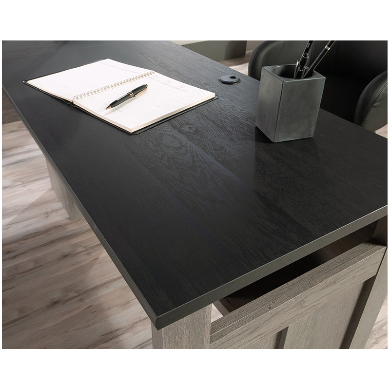 L-Shaped Home Office Desk, Dark Gray/Brown