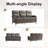 All-Weather Outdoor Porch Sofa Conversation Set With Split-Type Fire Pit Table & Swivel Chairs-1487443590