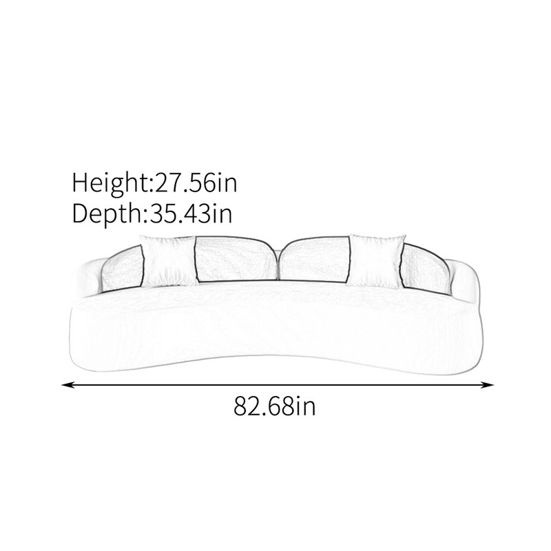 Nareen, H 27,56 po x l 82,68 po x P 35,43 po