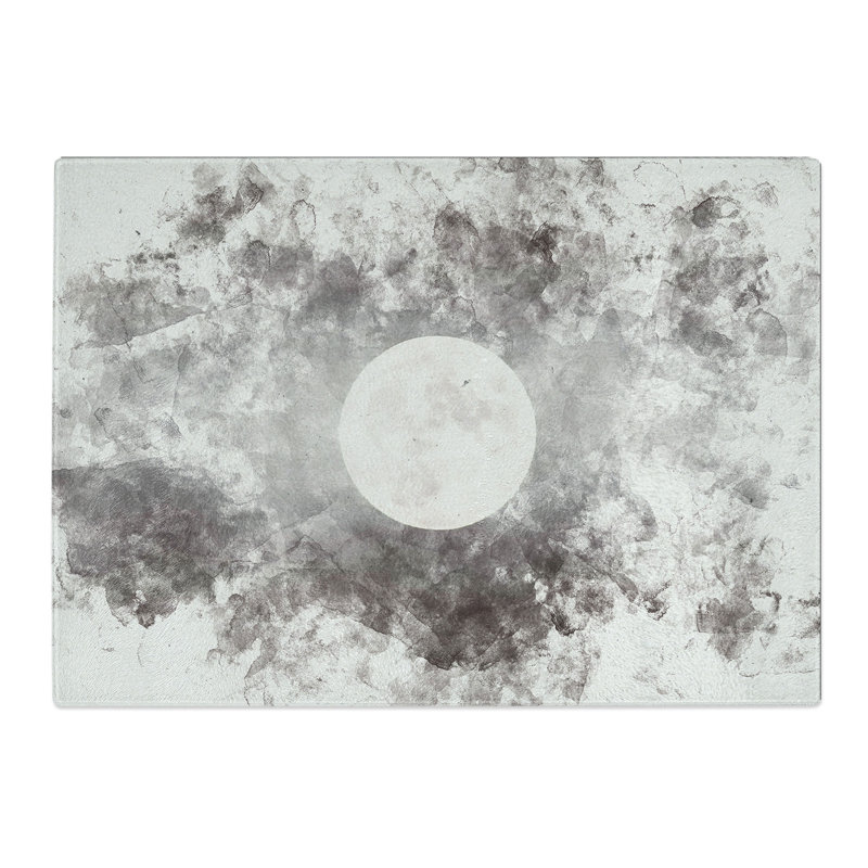 Tempered Glass Full Moon at Dusk Chopping Board, 20 cm x 28.5 cm