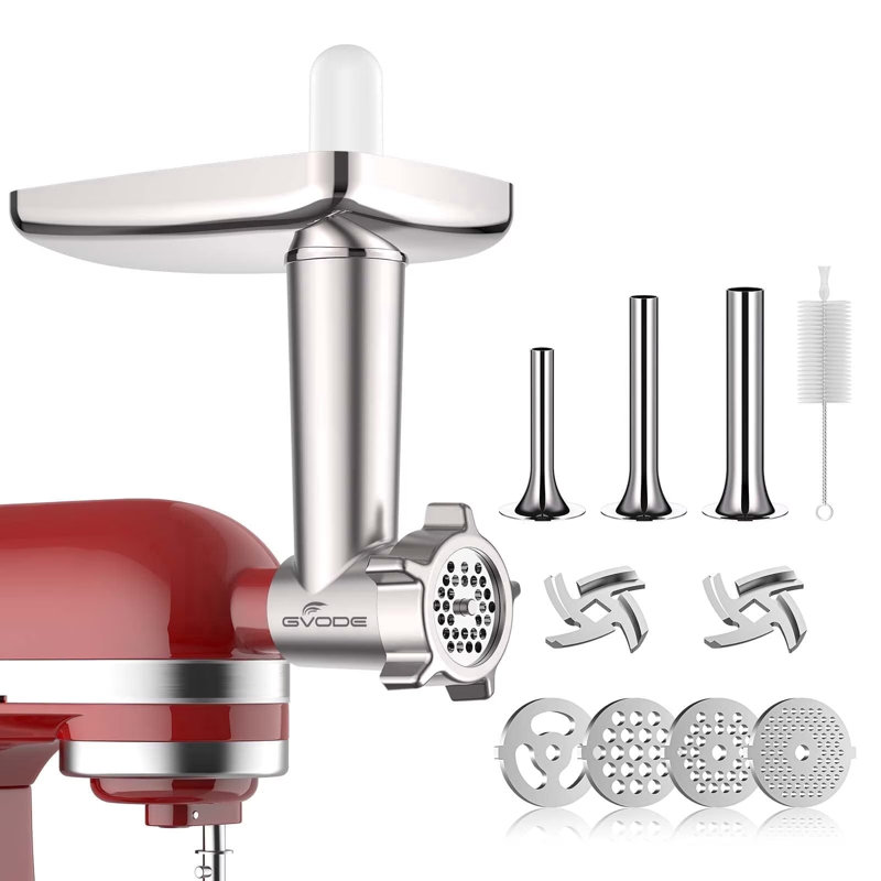 Hachoir à viande en métal avec 3 saucisses pour batteurs sur socle KitchenAid par GVode