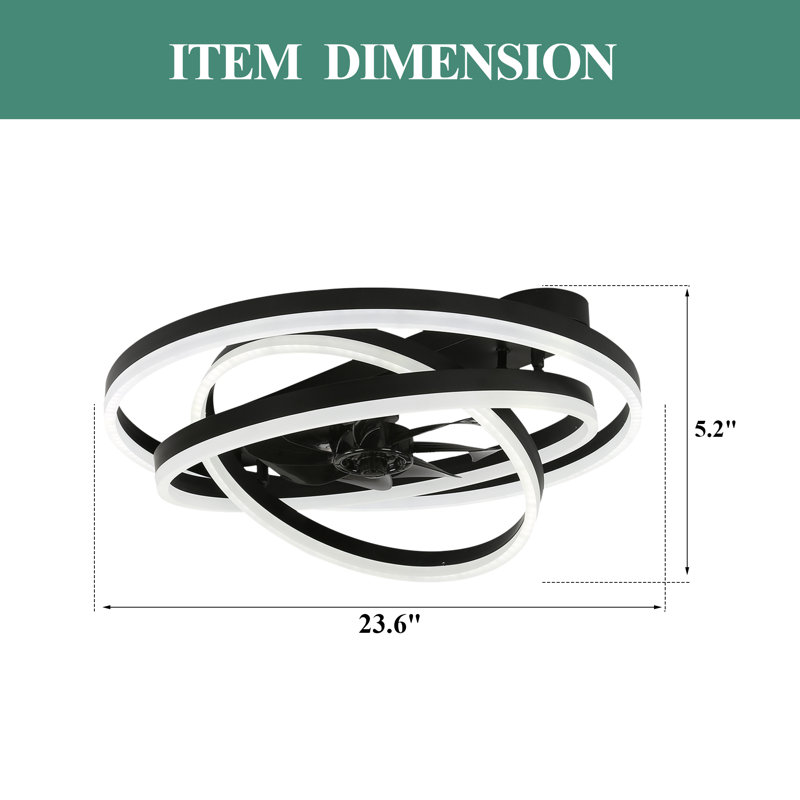Ventilateur de plafond 24 po Hagensee, Noir