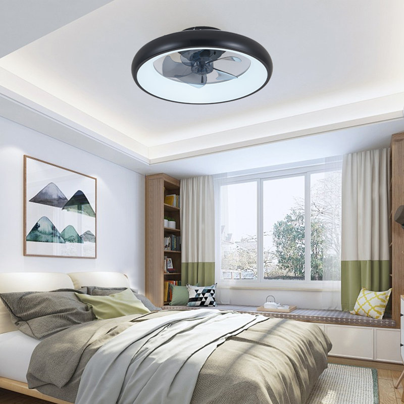 20-Inch Smart Black LED Ceiling Fan Light, Dimmable & Adjustable Color Temperature, App & Remote Control
