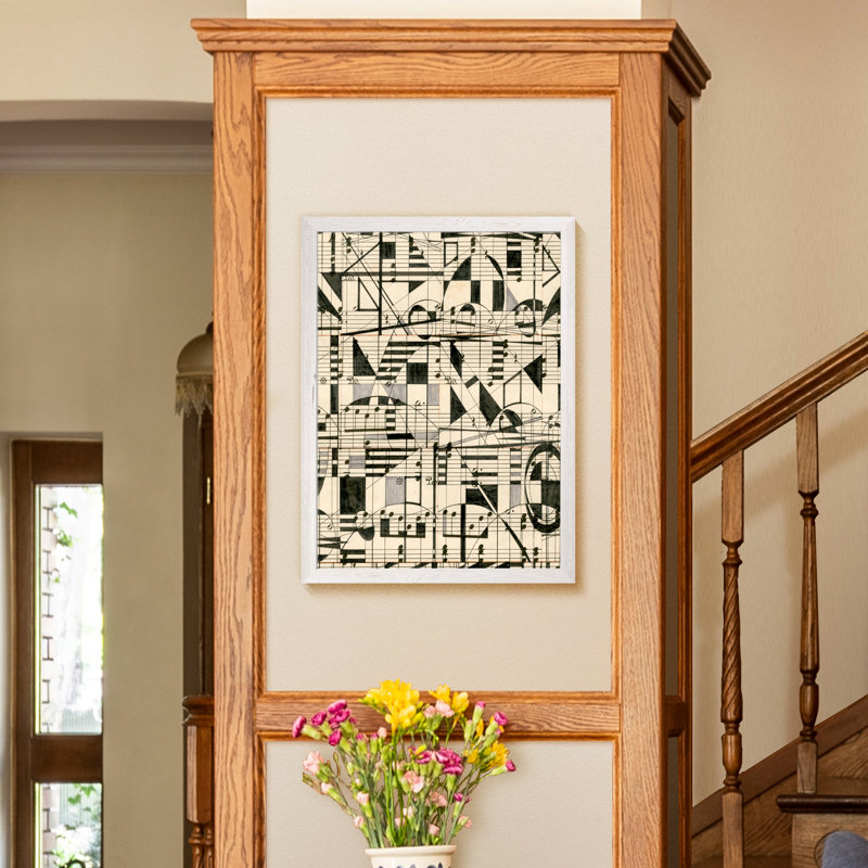 "Graphic Notes" par Paul Cezanne - reproduction d'art encadrée, H 38 po x l 28 po x P 1,25 po, Toile blanche encadrée