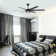 70" Hedon 6-Blade LED Crystal Large Ceiling Fan with Remote Control and Light Kit Included