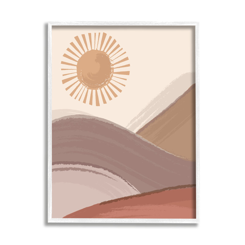 Dunes de sable au lever du soleil, H 24 po x l 24 po x P 1,5 po, Giclée encadrée blanc bord de mer