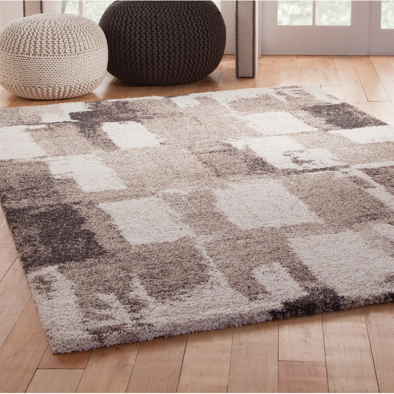 Tapis chocolat / ivoire / brun clair tissé à plat Romeo, Rectangle 5 pi 3 po x 7 pi 6 po
