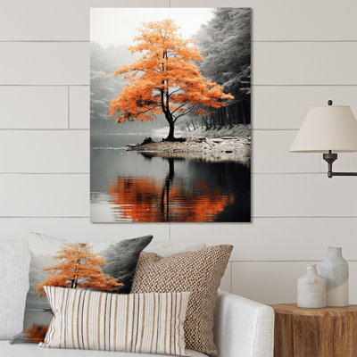 " Orange And Grey Forest Autumn Elegance II "