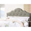 Très grand lit en bois revêtu de gris, tête de lit à boutons majestueux, très grand, revêtement gris-1432603670