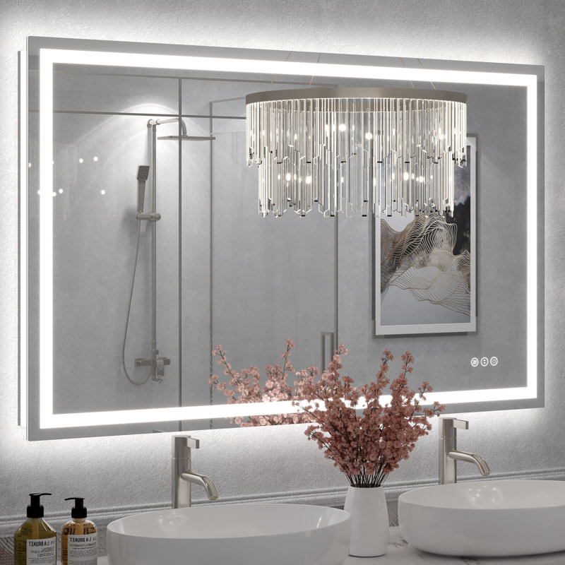 Miroir de salle de bain Molly Framelss, 48 po x 30 po, Transparent
