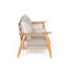 Ensemble de canapé modulaire d'extérieur 4 pièces en bois d'acacia et corde