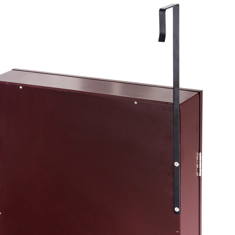Christiana 14.5'' Wide Over-the-Door Jewelry Armoire, Reddish Brown