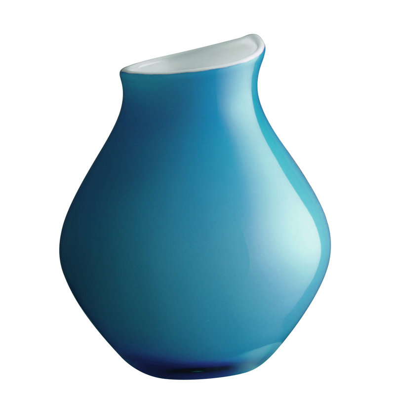 Macrae Glass Table Vase, Turquoise, 8.25" H x 6.25" W x 6.25" D
