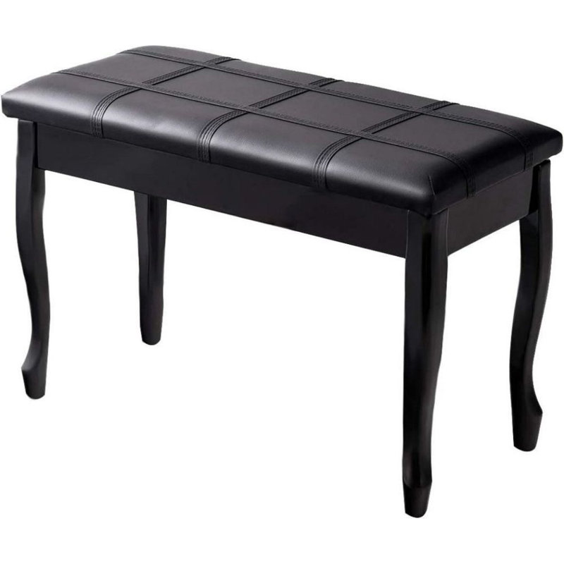 Banc de rangement en similicuir, Noir