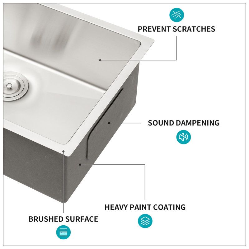 33 Inch Undermount Sink - 33"X19"X10" Undermount Stainless Steel Kitchen Sink 16 Gauge 10 Inch Deep Single Bowl Kitchen Sink Basin