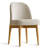 Modern 7-Piece Round Dining Set With Multi-Pedestal Base Table And Upholstered Wood-Leg Chairs-405988962