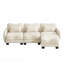 Chenille L-Shaped Sofa with 1 Movable Ottoman, Oversized 3-Seater Sectional with 3 Exquisite Waist Pillows,Ergonomically designed,Easy to Assemble Modular Couch-133414594
