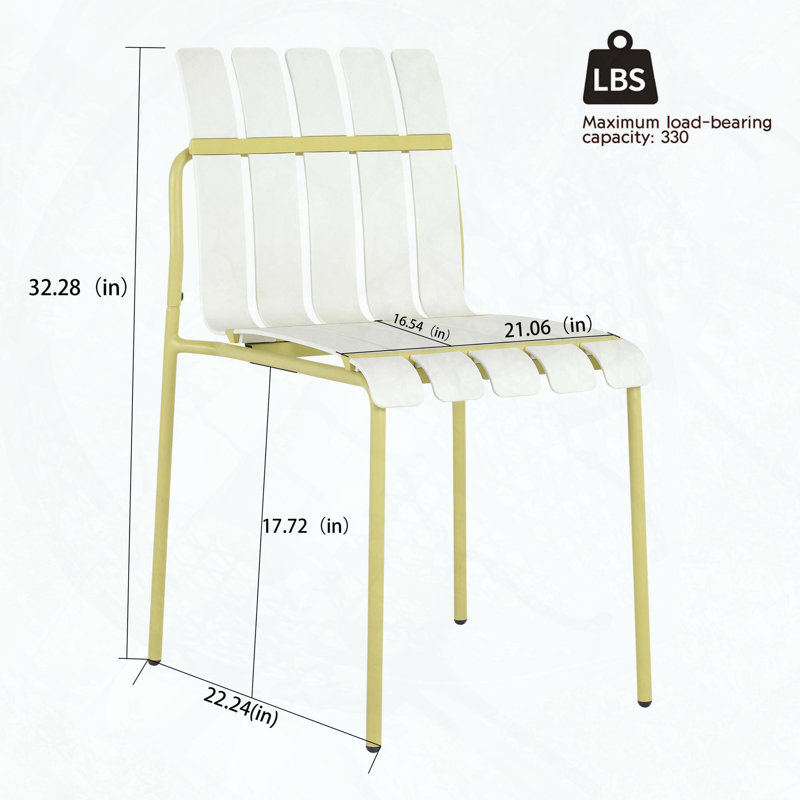 Chaises rayées en plastique à blocs de couleur avec pieds en métal, ensemble de 4