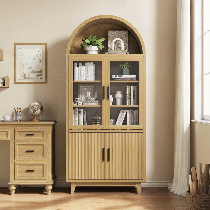 Grande armoire de rangement arquée 70,8 po, Noir, Jaune