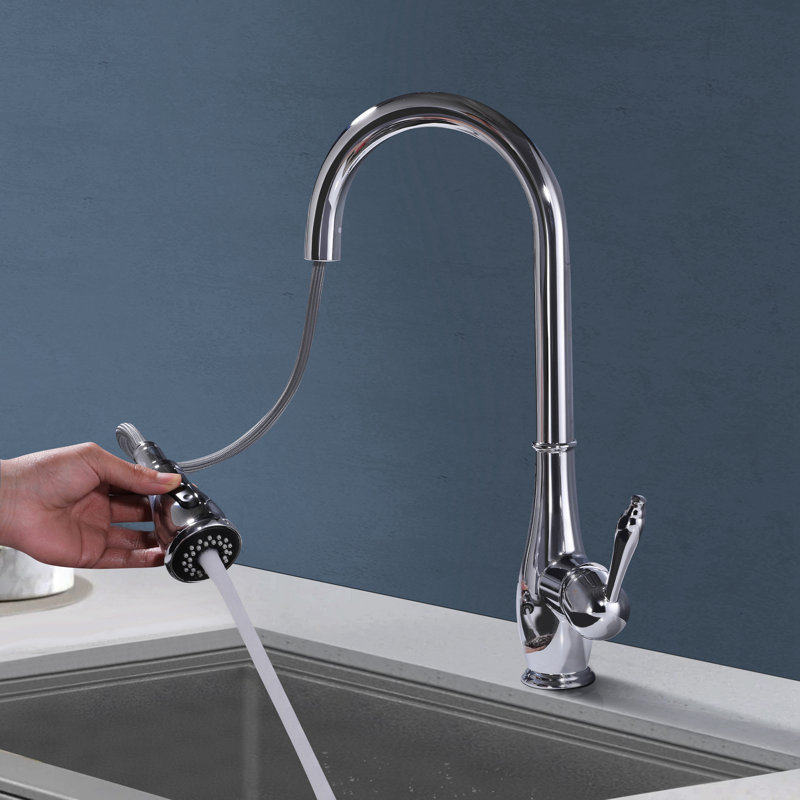 Topcraft Single Handle Single Hole Pull Down Kitchen Sink Faucet
