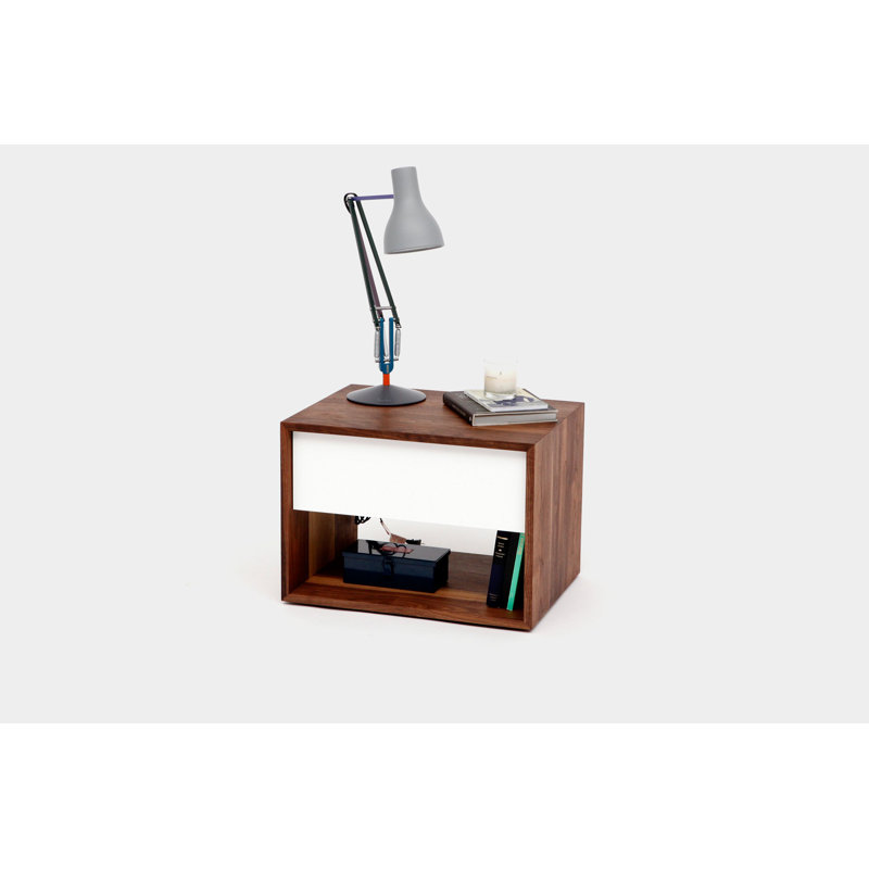 THN 1 - Drawer Solid Wood Nightstand, White