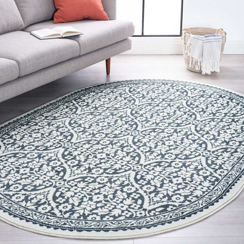 Tapis gris Albina, Ovale 5 pi 3 po x 7 pi 3 po