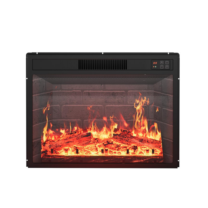 23 Inch Built-in Electric Fireplace with Timer ＆ Remote Control, 3 Realistic Flame Flickering Colors