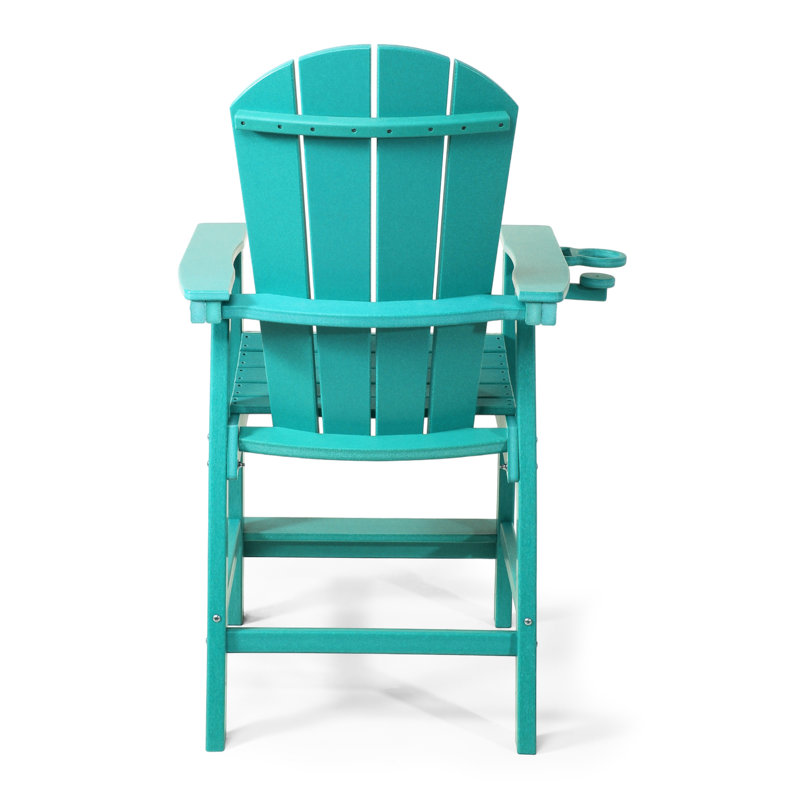 Chaise de comptoir Adirondack avec porte-gobelet, Teal, 24.25"