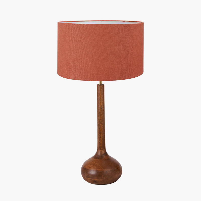 Table Lamp, Cotton, 29.13" H x 15.75" W x 15.75" D, Orange