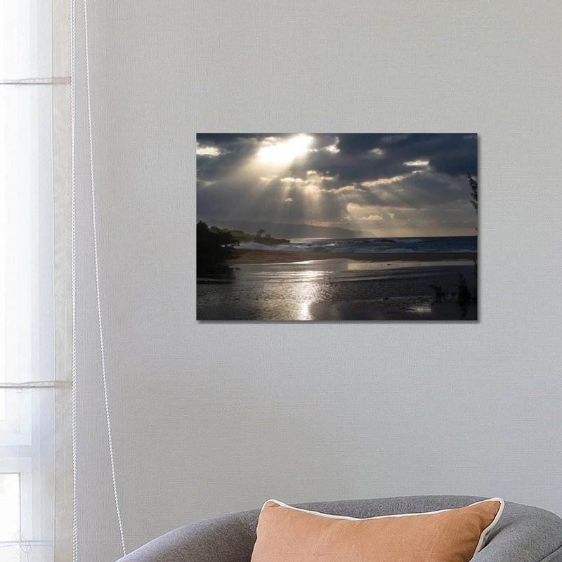 Scenic View of Beach During Sunset, Hawaii, USA II 1 Piece Wrapped Canvas Wall Art, 66.04 cm H x 45.72 cm W x 1.91 cm D
