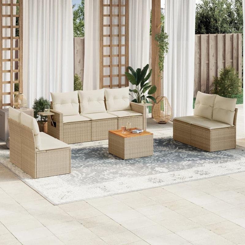 Ensemble de canapé de jardin Vidaxl beige