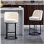 Ensemble de 2 tabourets de bar à hauteur de comptoir, tabourets de bar moderne avec dossier, tabourets de bar rembourrés en lin pour îlot de cuisine