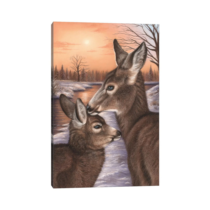 Deer And Fawn by Richard Macwee - Wrapped Canvas Gallery-Wrapped Canvas Giclée, 20.32 cm H x 30.48 cm W