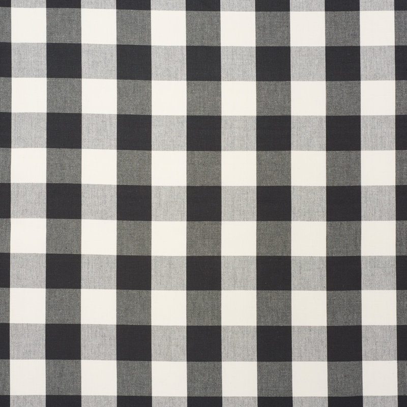Camden Cotton Check Fabric, Black