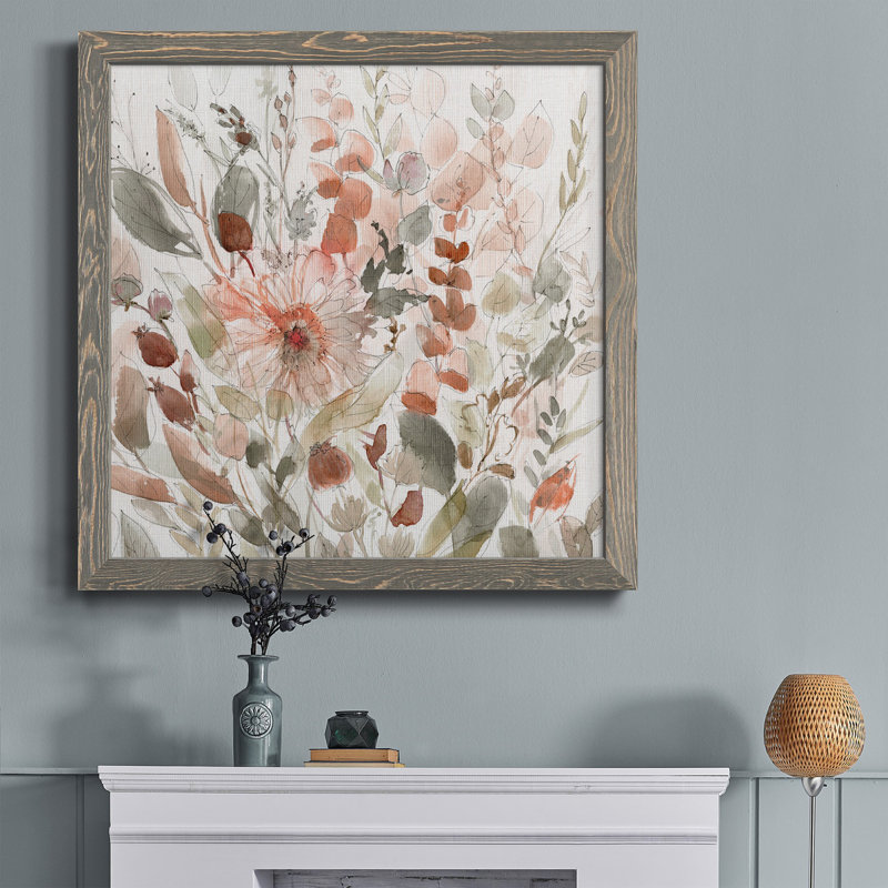 Birch Wood Clearing - Peinture sur toile encadrée, H 20 po x l 20 po x P 1,5 po, Cadre gris