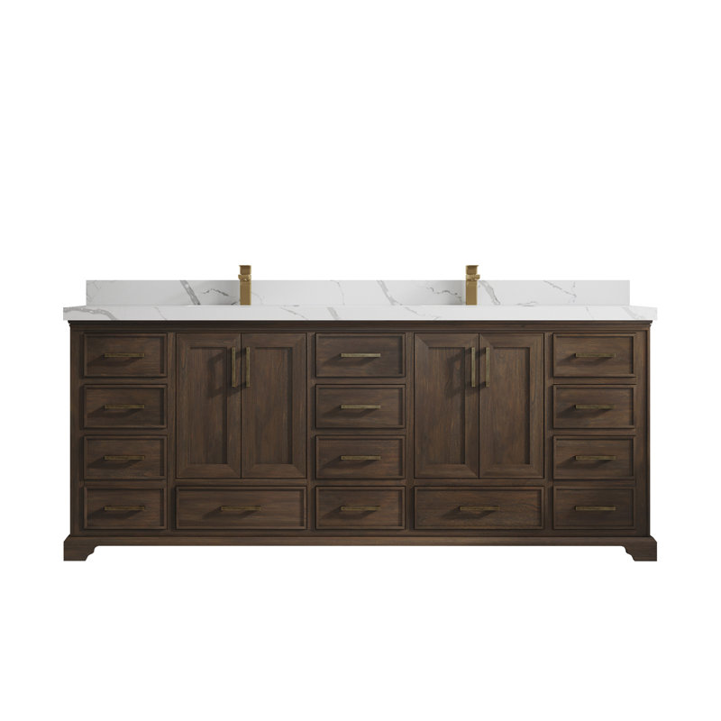 Ensemble de meuble-lavabo double l 84 po, Calacatta Laza