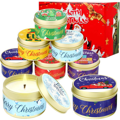24 pièces de bougie de Noël parfumée en vrac, ensemble de mini bougies de cire de soja à 2,1 oz de bougie d'aromathérapie pour fête de Noël, maman, ami, grand-mère (stock)
