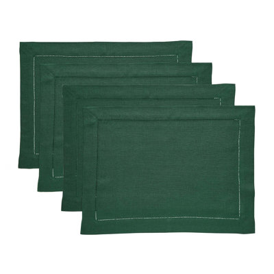 100% Pure Linen Hemstitch Placemats - Classic Hemstitch