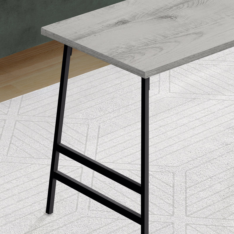 Table basse contemporaine contemporaine rectangulaire moderne en métal laminé gris L 40 po, Noir, Gris