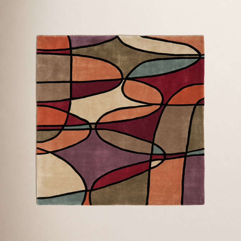 Tapis contemporain assorti, Carré 6 pi