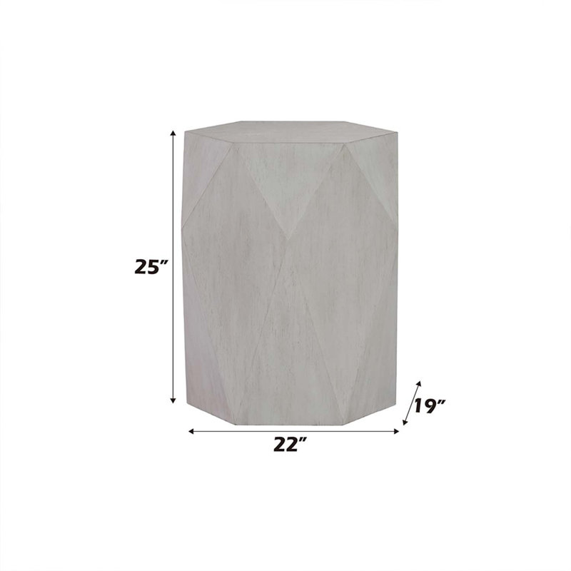 Hanniel End Table, Antique White Finish, Antique White